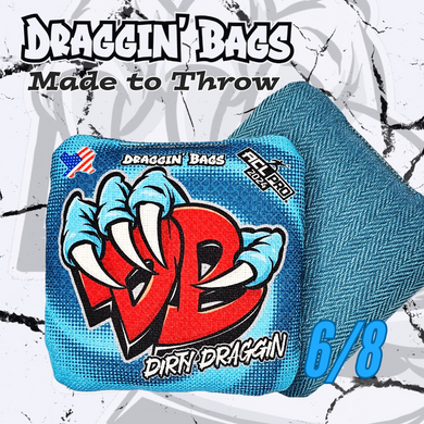 Big Blue Swirl- Dirty Draggin'- 2024 ACL Approved Cornhole Bags