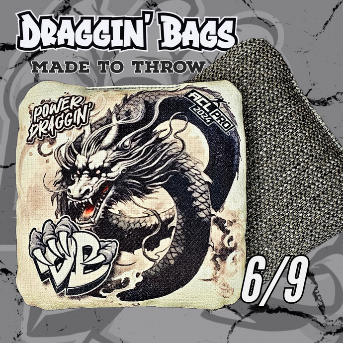 Carbon Ivory Dragon Power Draggin 2024 ACL Approved Cornhole Bags